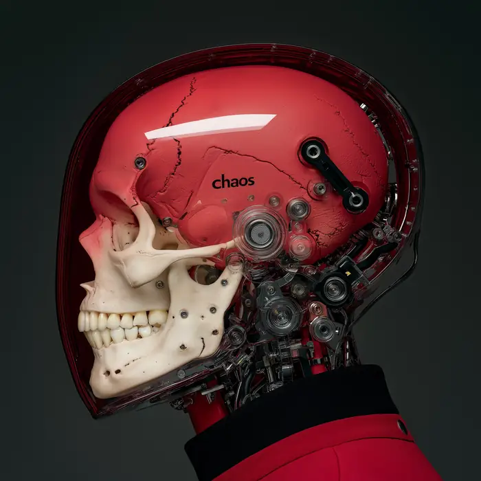 Red glass skull