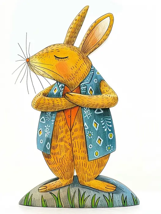 Rabbit in a coat