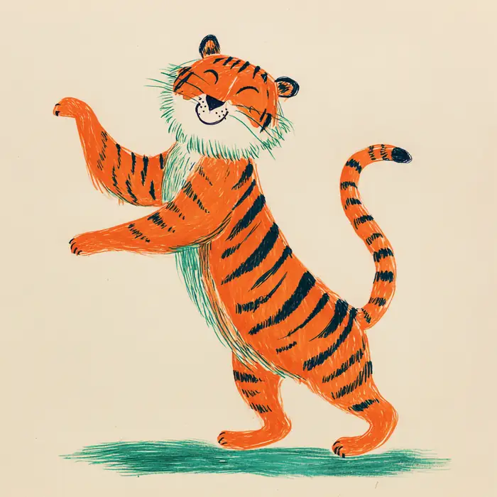 Tiger, dancing