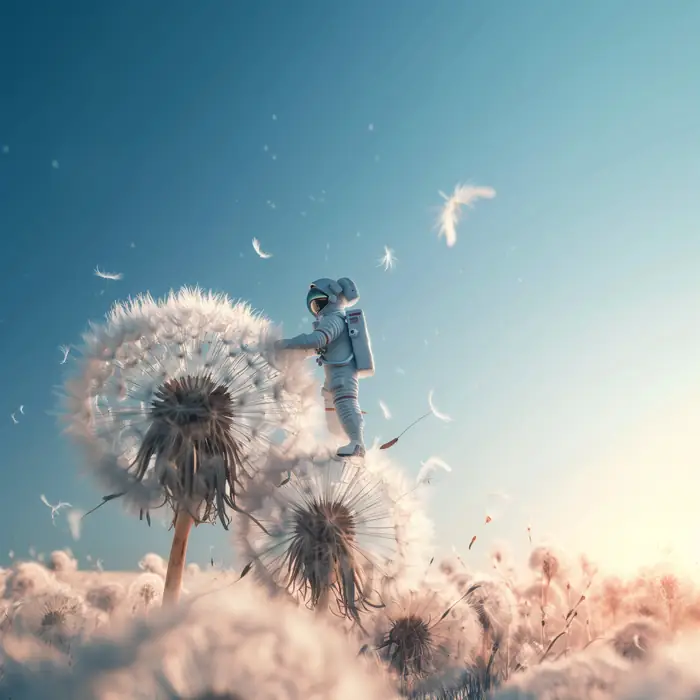 Astronaut on a dandelion