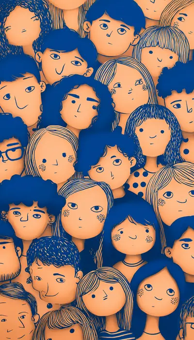 A crowd of faces